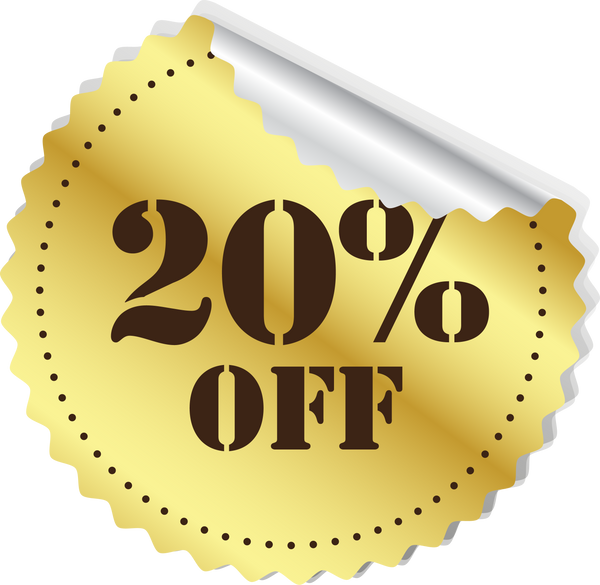 Gold Discount Stickers 20%
