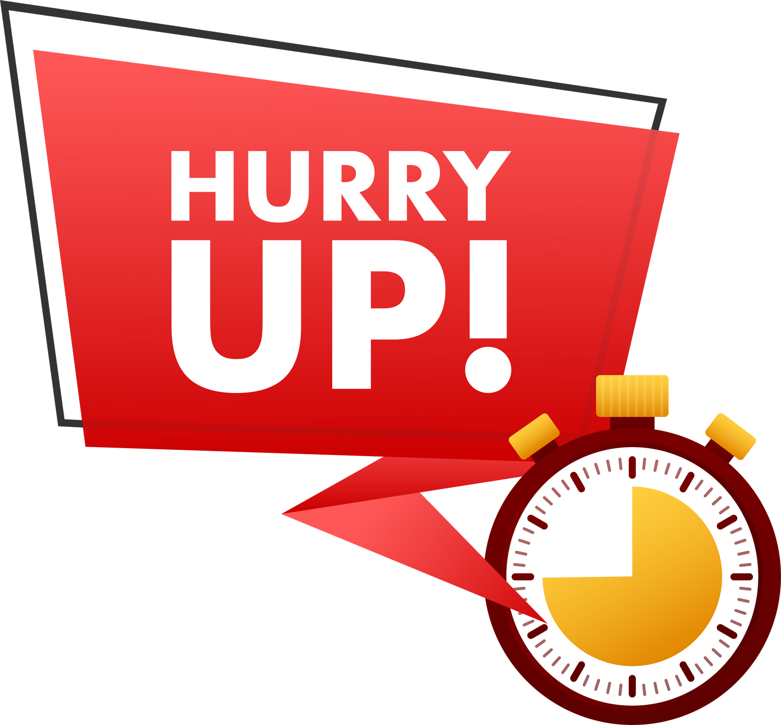 Hurry Up Label, limited offer. Countdown banner. Last minute offer. Vector stock illustration.