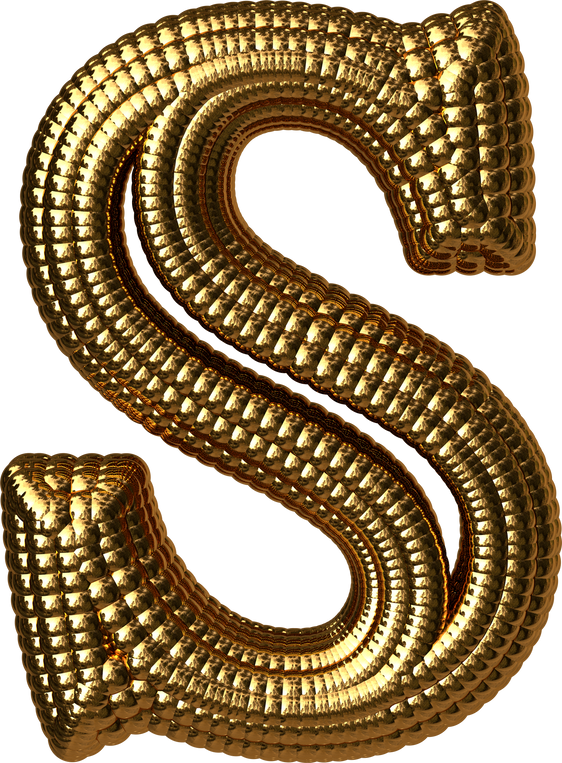 Golden capital letter s