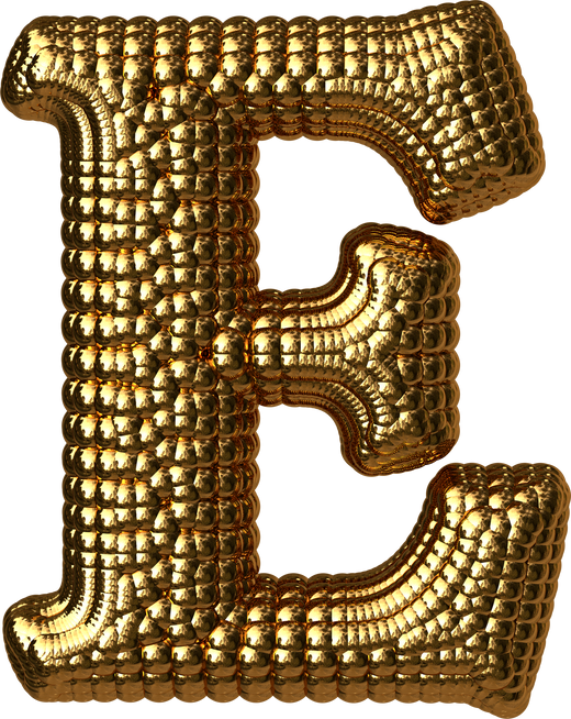 3D Gold Letter E