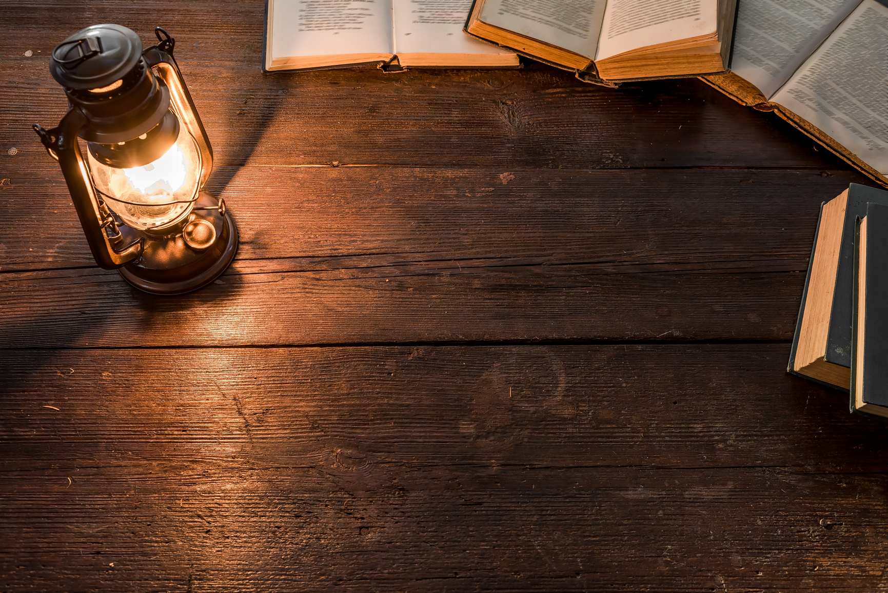 Lamp and books